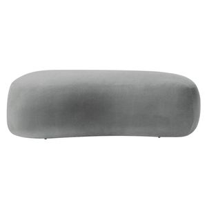 Puff Itália 180cm Sala Escritorio Luxo Bouclé Cinza