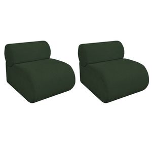 Kit 2 Poltronas Decorativas Orgânica Virgínia Linho Adj Decor Verde