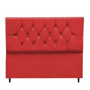 Cabeceira Estofada Cama Box King 195 Cm Suede Nina vermelho