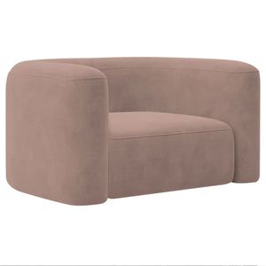 Poltrona Decorativa Sala De Estar Recepção Melina Linho Adj Decor Rosê