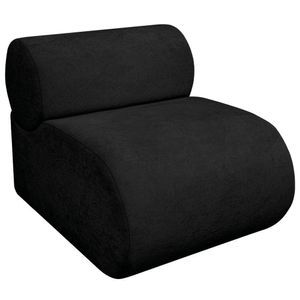 Poltrona Decorativa Orgânica Virgínia Linho Adj Decor Preto