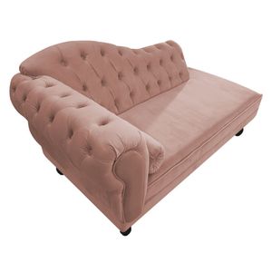 Kit Diva Recamier Diana 120cm Lado Direito E 1 Poltrona Classic Suede Adj Decor Rosê