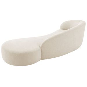 Divã Recamier Orgânico França 180cm Lado Direito Bouclé Adj Decor Bege