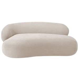 Divã Recamier Luxo Canadá 200cm Lado Direito Linho Adj Decor Bege