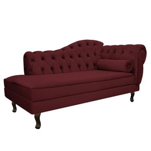 Divã Recamier Diana Lado Esquerdo 120cm Suede Adj Decor Bordô