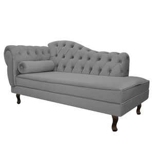 Divã Recamier Diana Lado Direito 120 Cm Suede Adj Decor Cinza