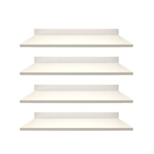 Kit 4 Prateleiras Decoração 60x20 Cm Mdf Branco