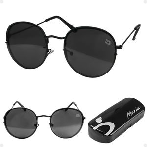 Oculos Sol Feminino Aço Inoxidavel Preto Casual Praia Case
