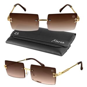 Oculos Sol Feminino Proteção Uv Metal Vintage Social Case