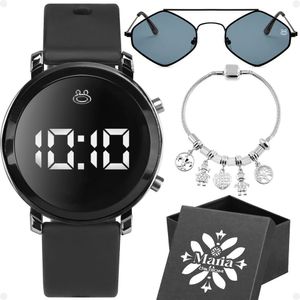Relogio Feminino Digital Caixa Oculos Sol Proteçao Uv