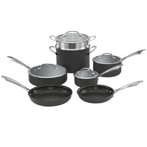 Conjunto De Panelas Cuisinart Antiaderente Anodizada 11 Peças Dsa-11 Preto