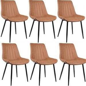 Conjunto Com 6 Cadeiras Para Sala De Jantar Tainá Caramelo