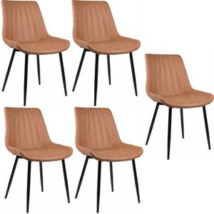 Conjunto Com 5 Cadeiras Para Sala De Jantar Tainá Caramelo