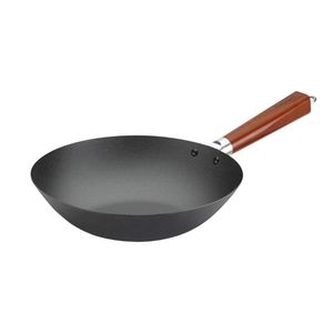 Panela Wok Cuisinart 35 Cm C- Cabo Auxiliar Aço Inox Madeira - Csw26-36h