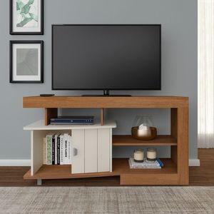 Rack Para Tv Até 42 Polegadas 1 Porta Royal Moderno Cinamomo-off White