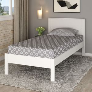 Cama De Solteiro 190 Cm X 92 Cm 42,4 Cm Branco