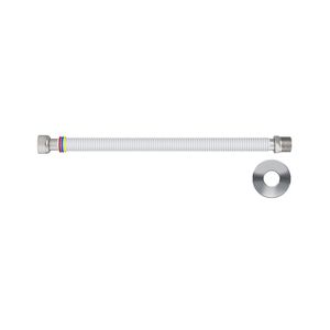 Engate Extensível 3 Em 1 Para água Fria/quente E Gás Censi 30cm 1/2 Com Canopla Branco 7571-1