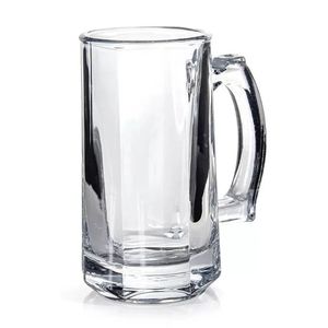 Jogo 10 Caneca De Chopp Zero Grau Vidro Transparente Casual Resistente Bar 380ml Class Home