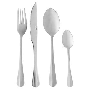 Jogo De Faqueiro Inox 24 Peças Aço Inoxidável Positano Kit Talheres Prata Lyor