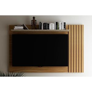 Painel Home P-tv Até 65 Polegadas Pa2914 Ripado C- Prateleira 160x102cm Natural-palha Tecno Mobili