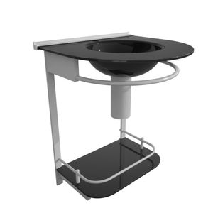 Lavabo Para Banheiro Cris Mold 50,5cm X 65,5cm X 46,0cm Silver Preto