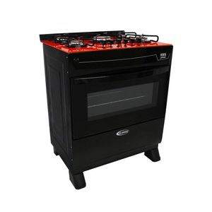 Fogão A Gás Veritá Gourmet 5 Bocas Mesa De Vidro Preto