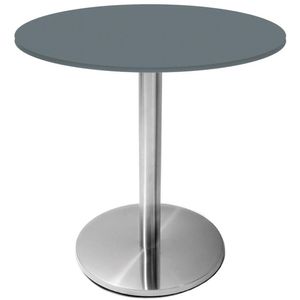 Mesa Beta Inox 75 Cm altura Disco Redondo Tampo Mdp Redondo 70 Cm Largura X 2,50 Cm Altura Grafito