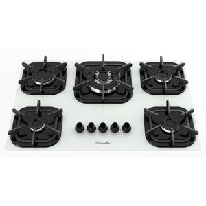 Cooktop 5 Bocas A Gás Mueller G4 Tripla Chama Branco Bivolt