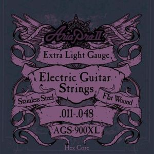 Encordoamento Para Guitarra Flat Wound .011 Ags900xl Aria Pro Ii