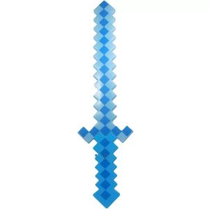 Brinquedo Espada Pixel Minecraft 58cm Som E Luz Azul Nº10