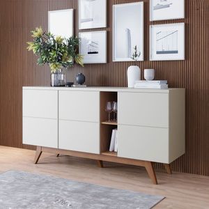 Buffet Aparador com 3 Portas 160x80cm Noronha Colibri Off White Freijó