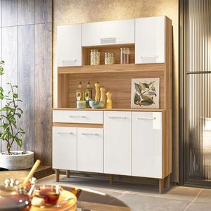 Armário Para Cozinha Compacta 121x170cm Magazin Nicioli Freijó Off White