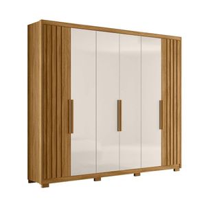 Guarda Roupa Grande com Ripado 260x230cm Araguaia Moval Freijó Off White