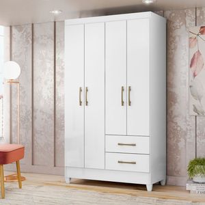 Guarda Roupa Solteiro 103x182cm Chile Moval Branco