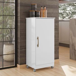 Armário Multiuso Baixo com Rodizios 49x102cm Lirio Moval Branco