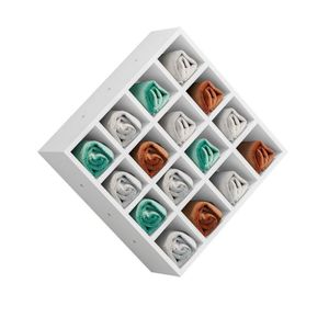 Suporte Porta Toalha Com 16 Nichos Toalheiro Multiuso Design branco