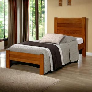 Cama Solteiro Lara Castanho Com Colchão Atraente