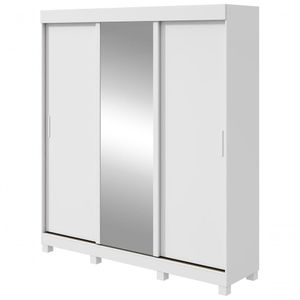 Guarda Roupa Saion 3 Portas Com Pés 1 Porta Glass - Lopas Branco