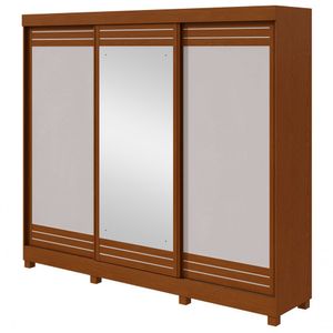Guarda-roupas Casal Nice 3 Portas 1 Espelho 4 Gavetas Flex Com Pés - Lopas Frassino/off White