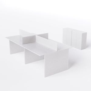 Estação De Trabalho 4 Lugares 240x120cm Com 2 Armários Baixo branco
