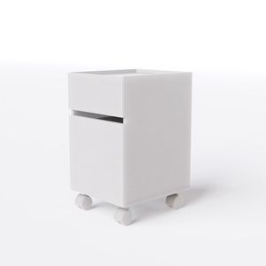 Plataforma 6 Lugares Com Gaveteiro Volante Com 2 Armário Aéreo 2 Armário Baixo branco