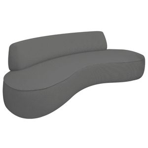Sofá Curvo 2 Lugares Orgânico Escritório Recepção Sala Amsterdã 130cm Linho Cinza Escuro