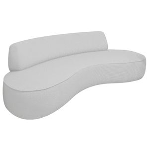 Sofá Curvo 2 Lugares Orgânico Escritório Recepção Sala Amsterdã 120cm Linho Cinza Claro