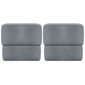 Kit 2 Puff Decorativo Para Sala Aloy Persa Cinza Bouclé