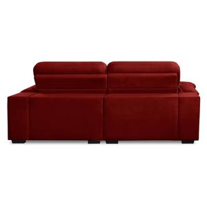 Sofa Retratil Reclinavel 2 Lugares 2,90m Crystal Veludo Bordô Lansofbr