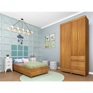 Guarda Roupa Infantil 4 Portas 2 Gavetas Oregon Tcil Móveis - Cinamomo