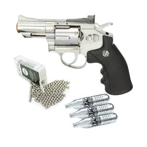 Revólver Pressão Co2 Full Metal Rossi Niq 2,5 4,5 Kit3