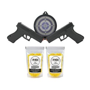 Kit 02 Pistolas Airsoft Spring Glock Gk-v307 Alvo Bbs