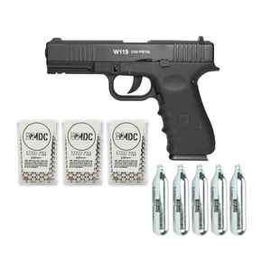 Pistola Gas Co2 Glock W119 Blowback 4.5 Wg 05 Co2 900 Bbs