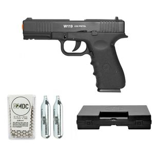 Pistola Pressão Co2 Glock W119 Blowback 4.5 Case Bbs Co2